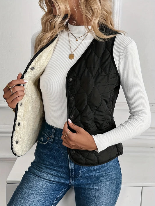 Women’s Winter Warm Lined Vest – Lightweight Cozy Jacket