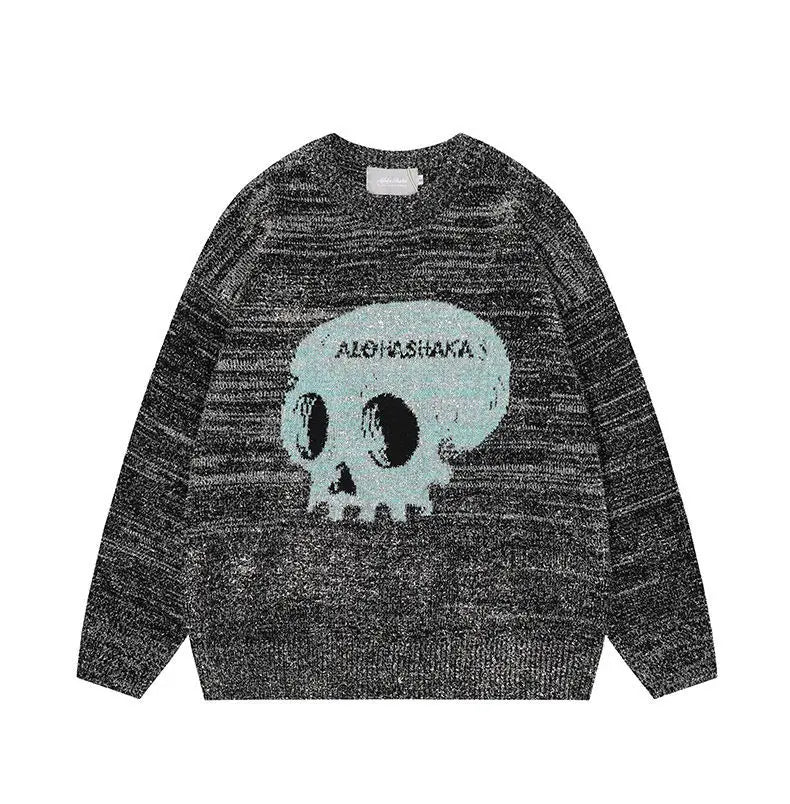 Unisex Mid-Neck Skull Sweatshirt