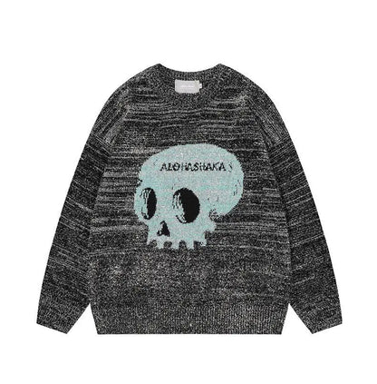 Unisex Mid-Neck Skull Sweatshirt