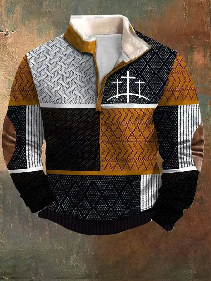 Cassian - Zip-Up Sweater with a High Fur-Trimmed Collar