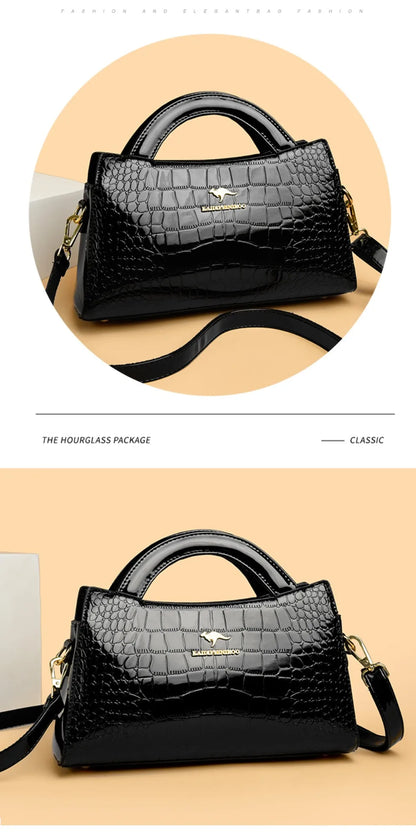 KAIDIFEINIROO Kangaroo Brand Alligator Pu Leather Shoulder Crossbody Bag Clutch Hand Bags for Mother Small Women Handbags New
