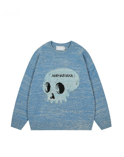 Unisex Mid-Neck Skull Sweatshirt