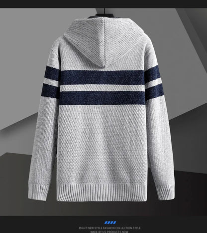 Men's Knitted Cardigan Hooded Jacket