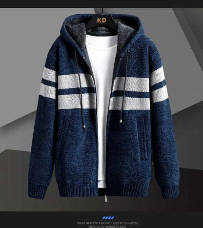 Men's Knitted Cardigan Hooded Jacket
