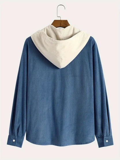 Waffle Corduroy Hooded Shirt