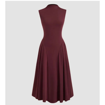 Elegant Spring Patchwork Midi Dress