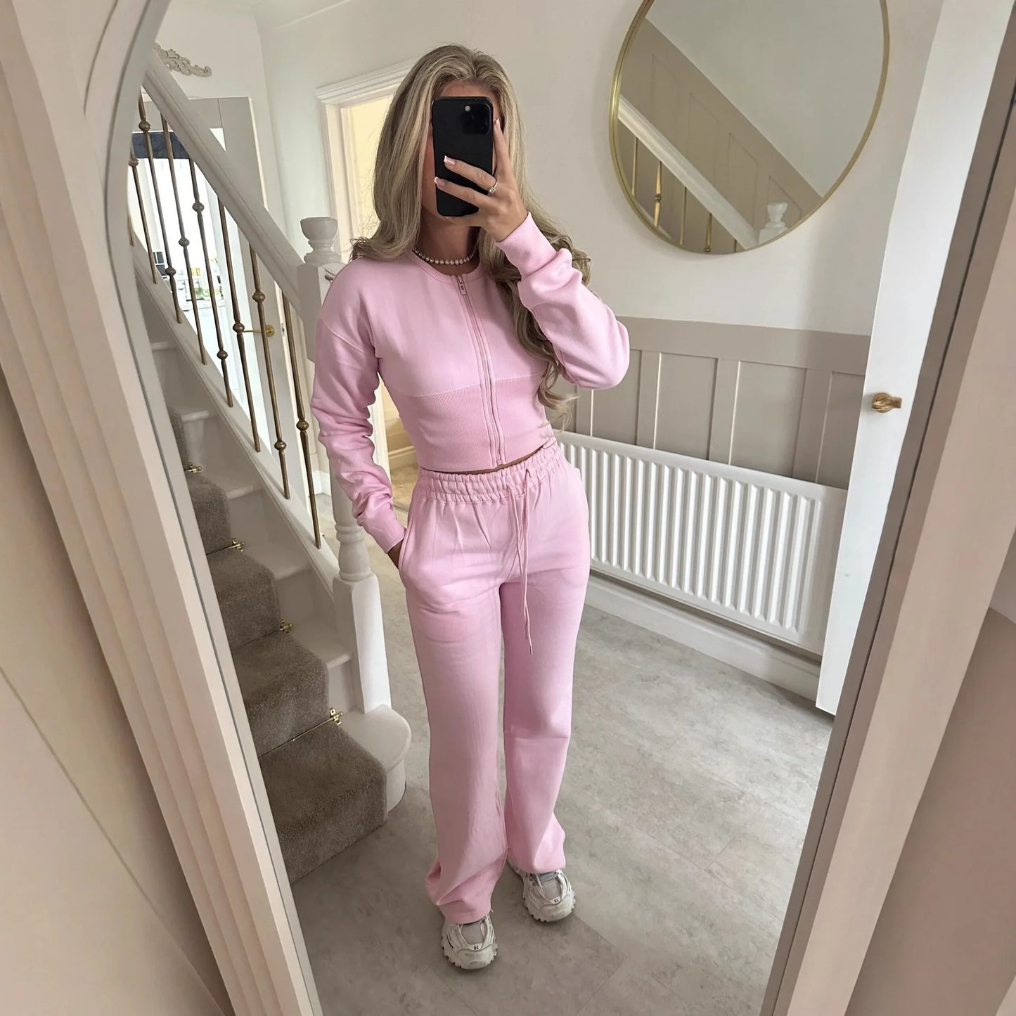 Zipper Top Wide Pants