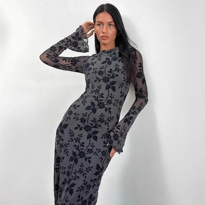 Elegant Velvet Wrap Bodycon Evening Gown