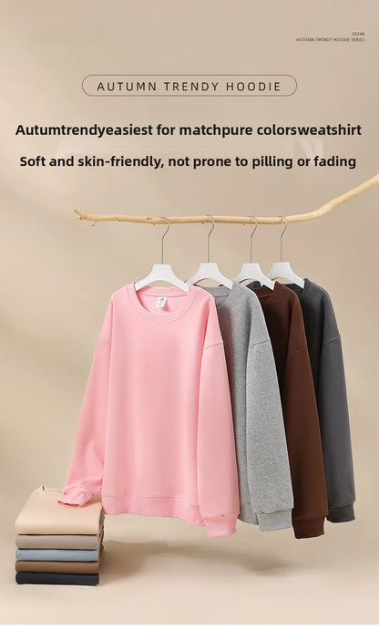 Smiley Face Print Teddy Fleece Lined Sweatshirt