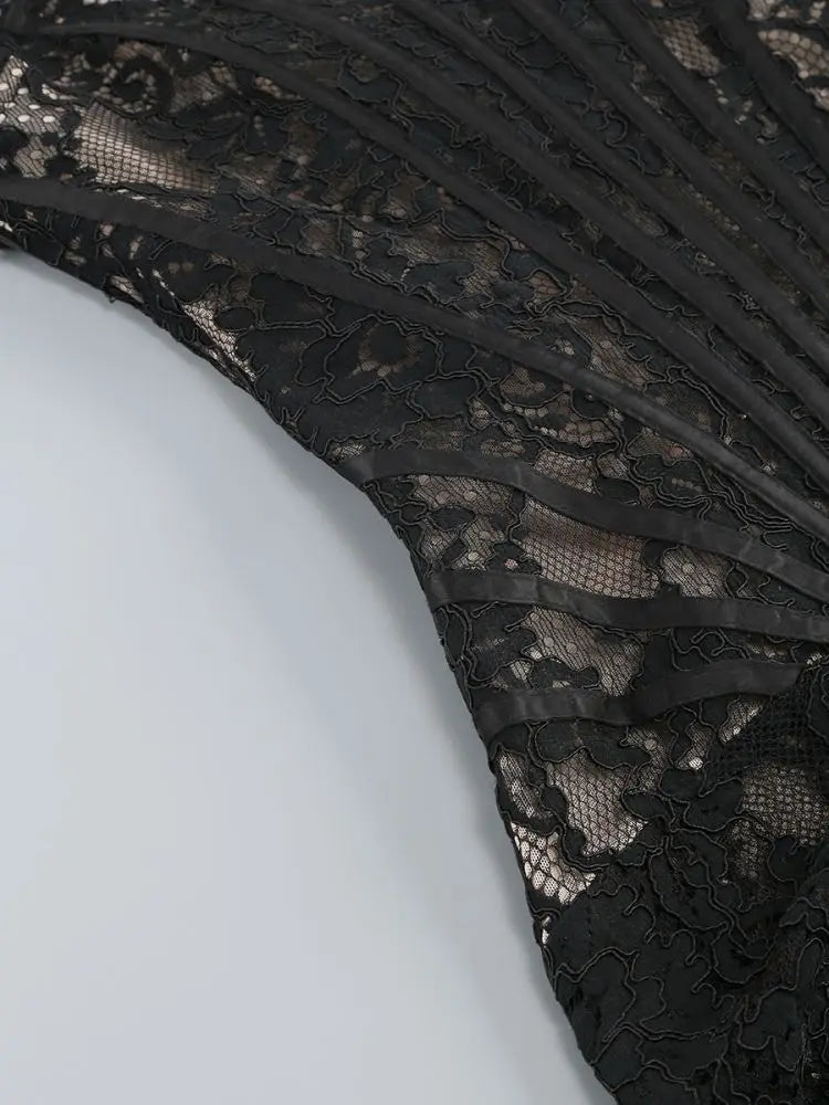 Designer‑Style Strapless Lace Club Dress