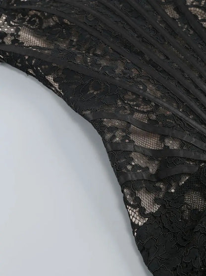 Designer‑Style Strapless Lace Club Dress