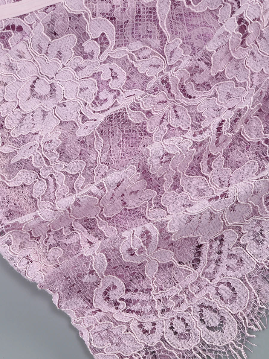 White Birthday Dress for Women – Elegant Lace Pleated Gown