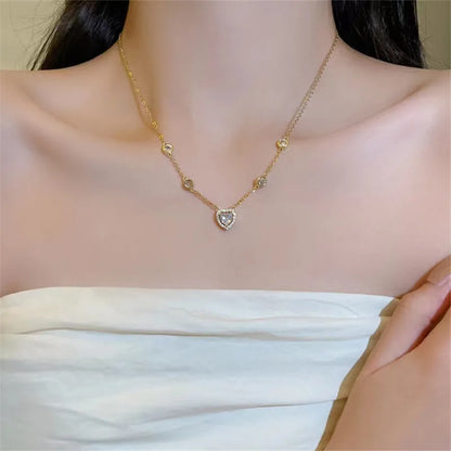 Stainless Steel Necklaces Black Exquisite Minimalist Square Pendant Choker Chains Fashion Necklace For Women Jewelry Party Gifts