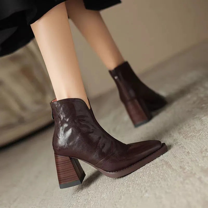 Women’s Pointed-Toe Ankle Boots with Side Zip