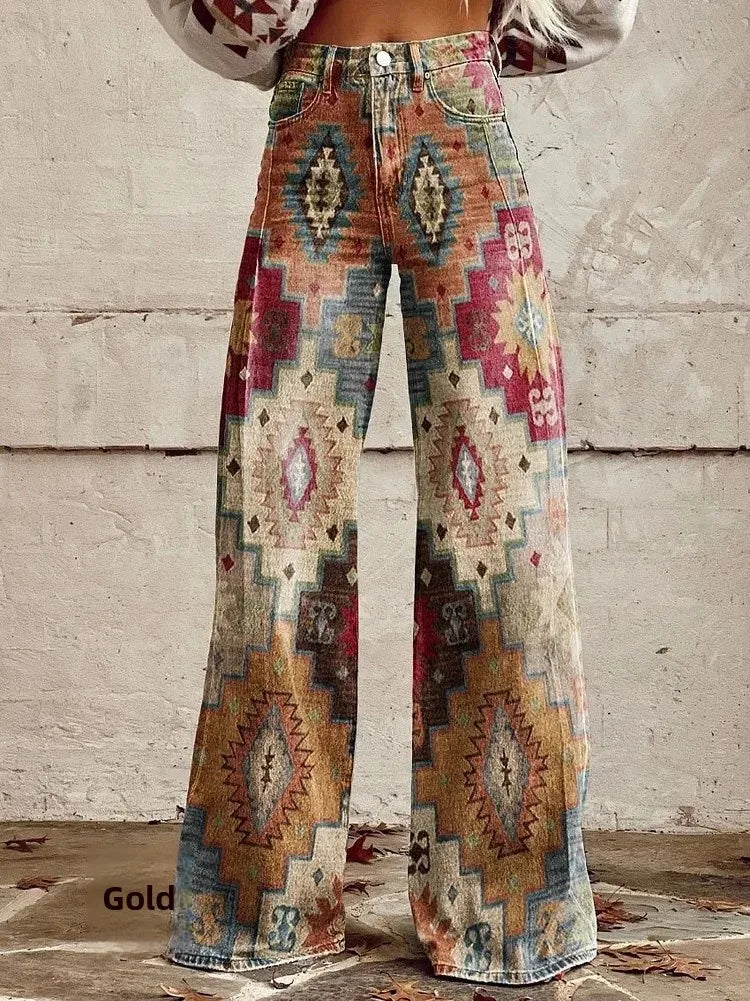 Casual Thin Fit Bell-Bottom Pants for Women