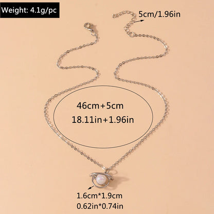 Aihua Exquisite Y2K Silver Color Crystal Sun Moon Star Necklaces for Women Korean Temperament Clavicle Chain Jewelry Gifts
