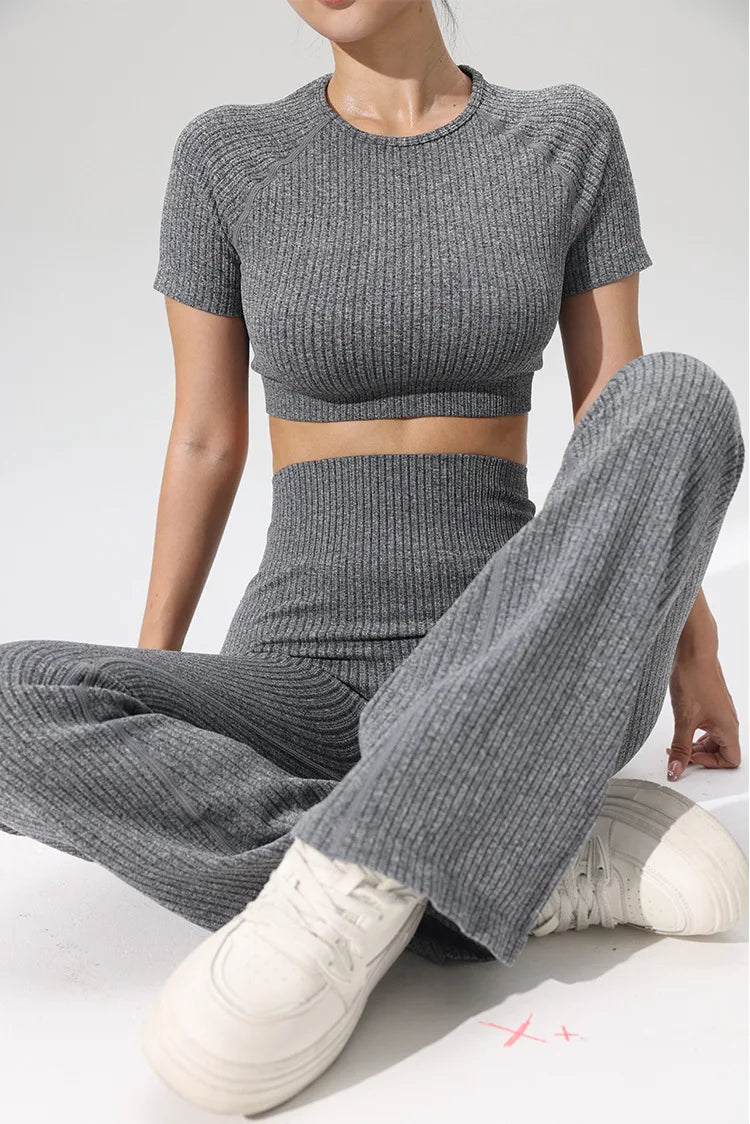 High-Waisted Bell-Bottom Yoga Pants – Autumn/Winter