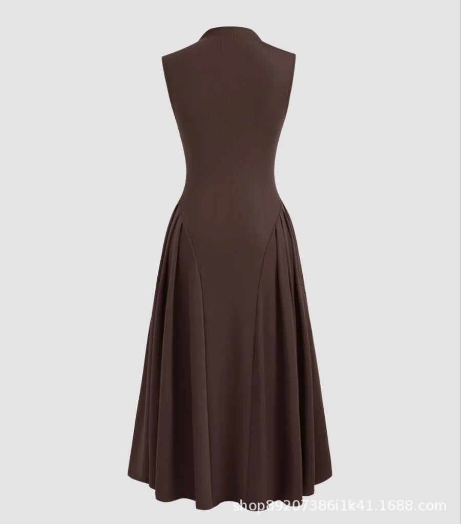 Elegant Spring Patchwork Midi Dress