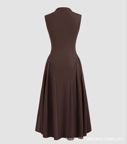 Elegant Spring Patchwork Midi Dress