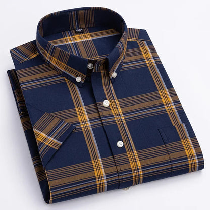 Relaxed Fit Summer Plaid Shirt for Men