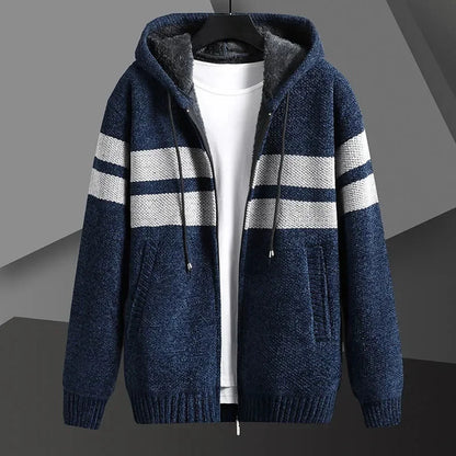 Men's Knitted Cardigan Hooded Jacket
