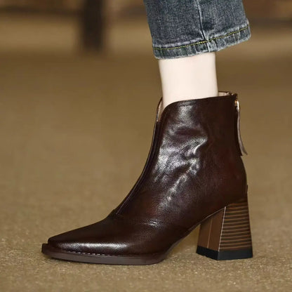 Women’s Pointed-Toe Ankle Boots with Side Zip