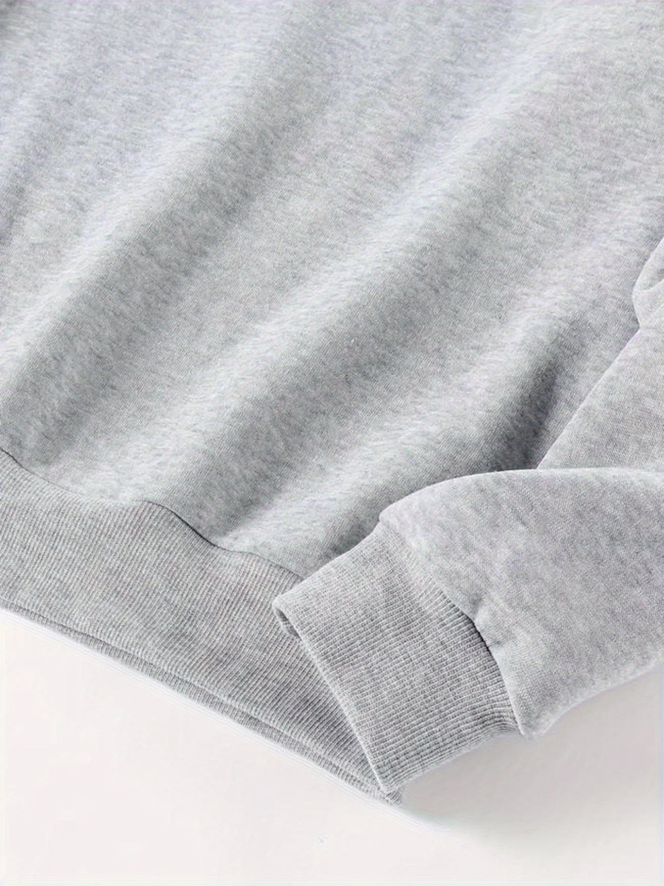 Zipper Bear Print Teddy Fleece Lined Sweatshirt