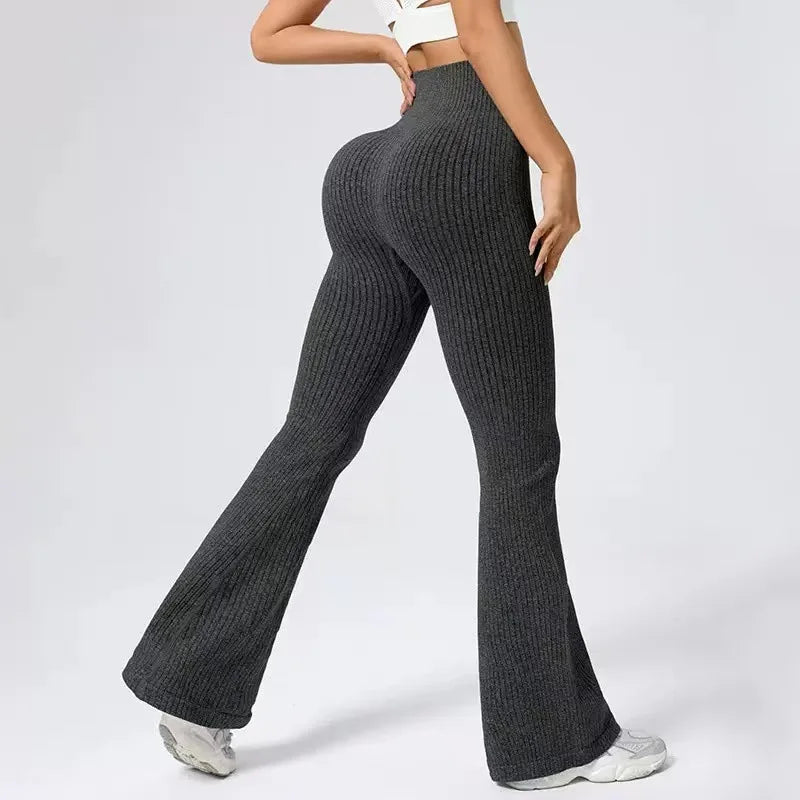 High-Waisted Bell-Bottom Yoga Pants – Autumn/Winter
