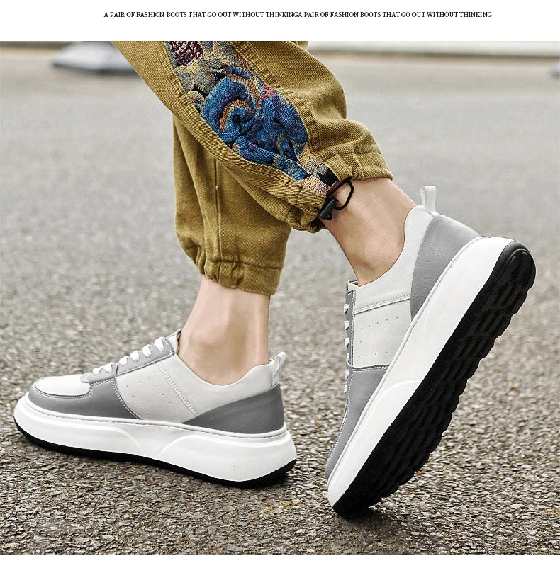 Man Sneakers Hidden Heels Elevator Shoes Breathable Heighten