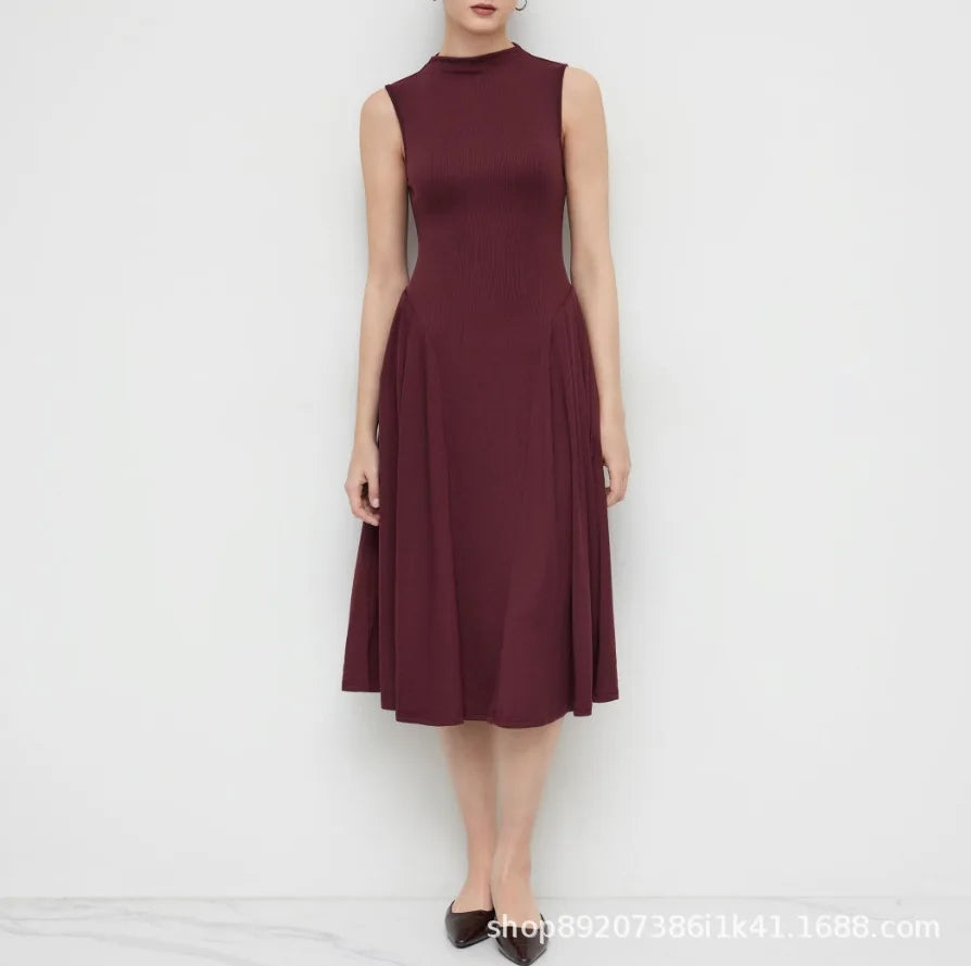 Elegant Spring Patchwork Midi Dress