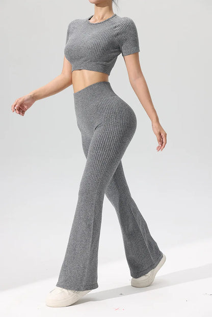 High-Waisted Bell-Bottom Yoga Pants – Autumn/Winter