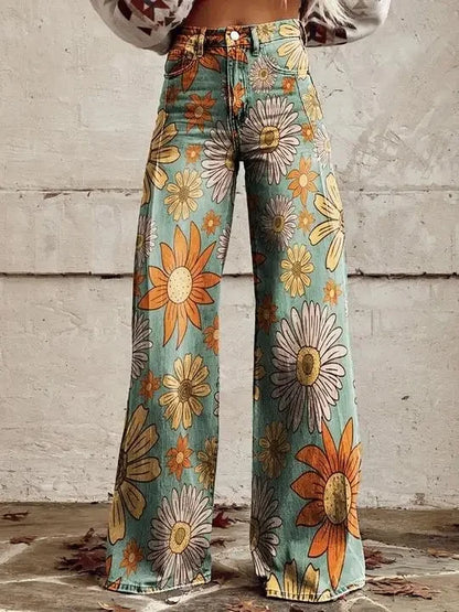 Casual Thin Fit Bell-Bottom Pants for Women