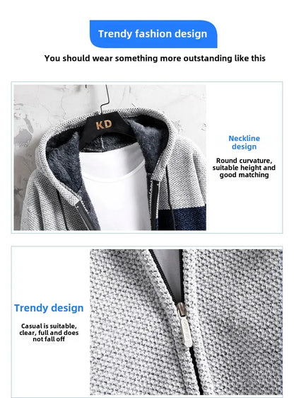 Men's Knitted Cardigan Hooded Jacket