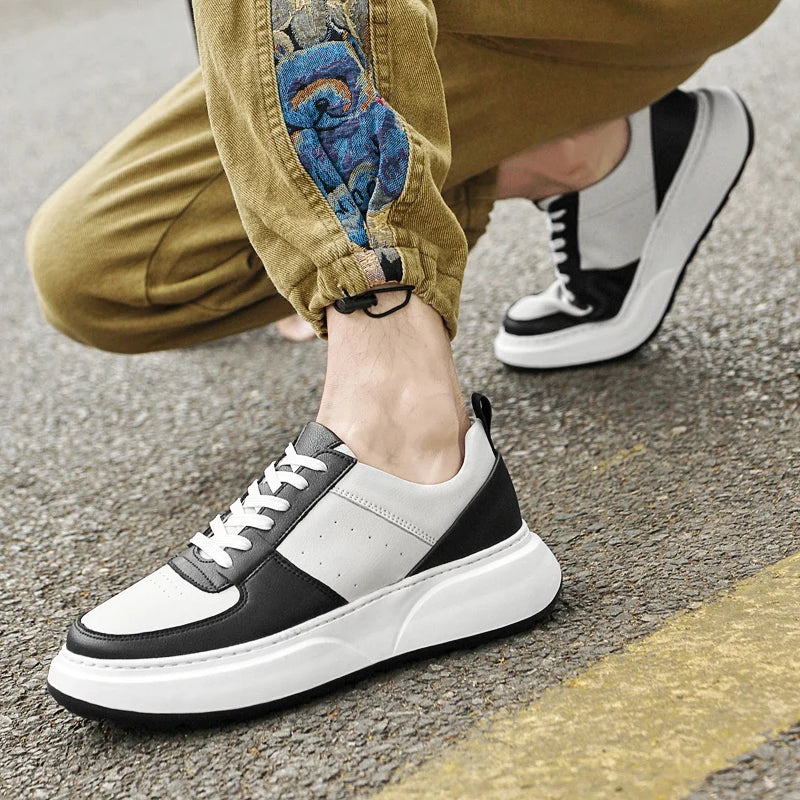 Man Sneakers Hidden Heels Elevator Shoes Breathable Heighten
