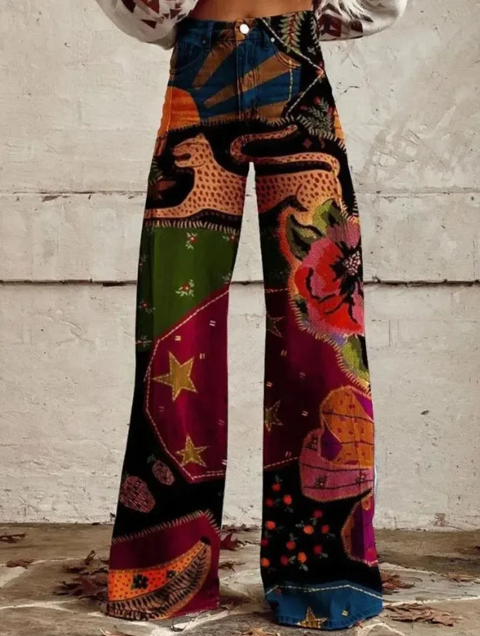 Casual Thin Fit Bell-Bottom Pants for Women