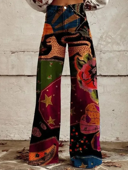 Casual Thin Fit Bell-Bottom Pants for Women