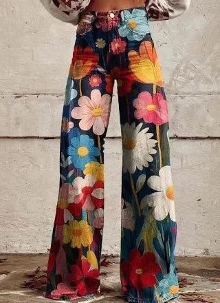Casual Thin Fit Bell-Bottom Pants for Women