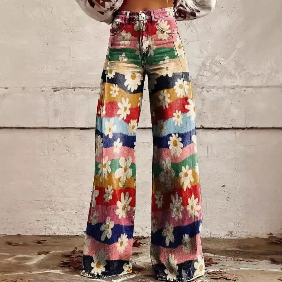 Casual Thin Fit Bell-Bottom Pants for Women