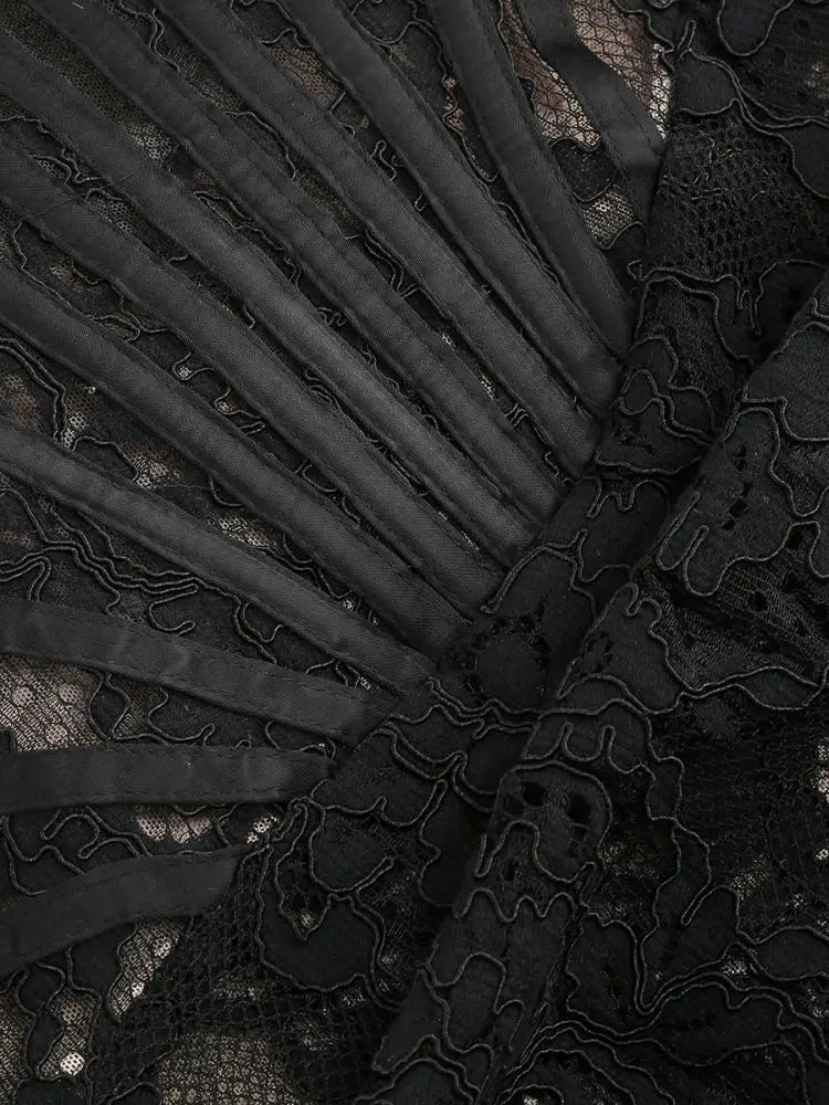 Designer‑Style Strapless Lace Club Dress