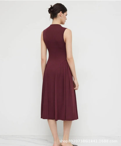 Elegant Spring Patchwork Midi Dress