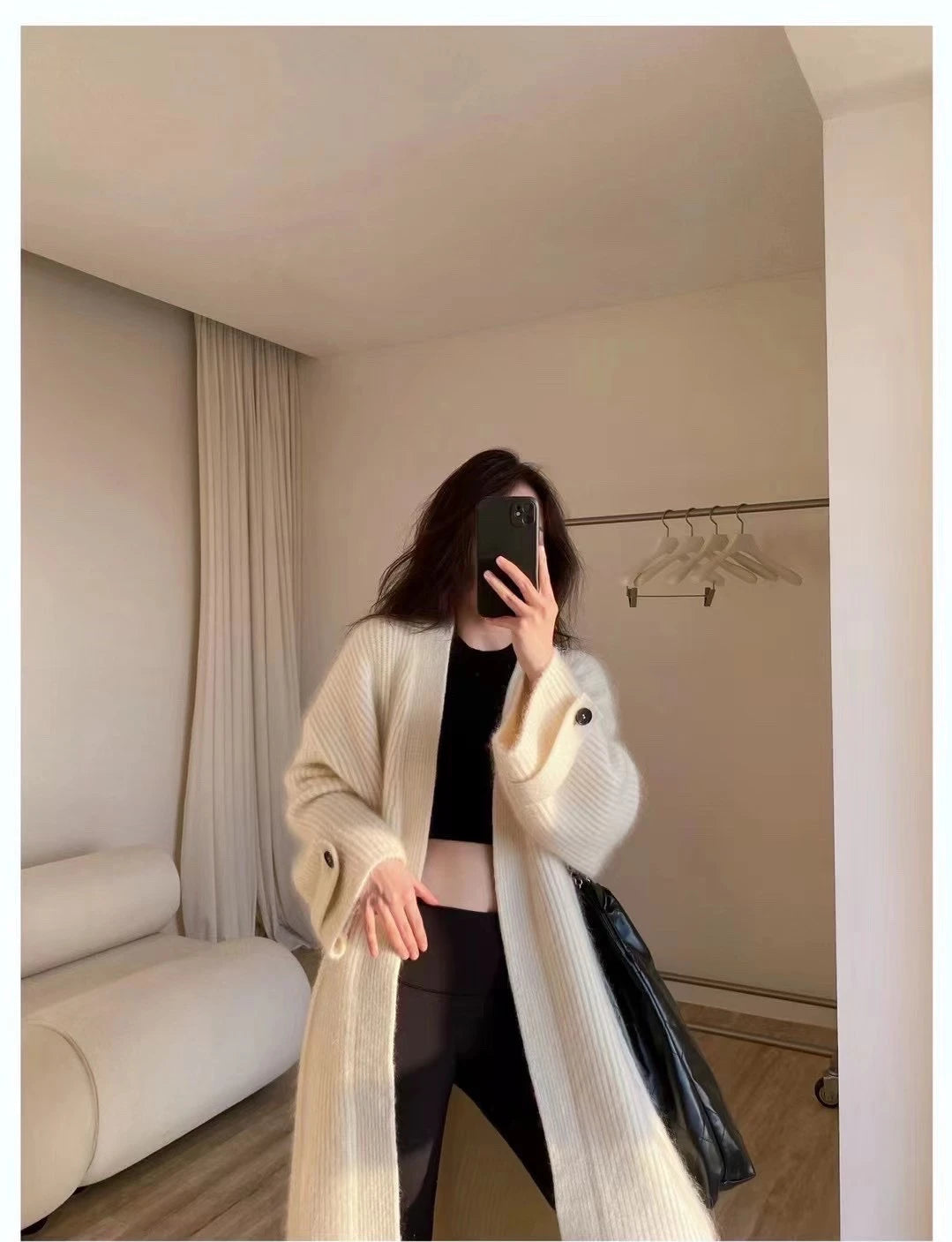 Fashion Retro Medium Knitted Cardigan Sweater