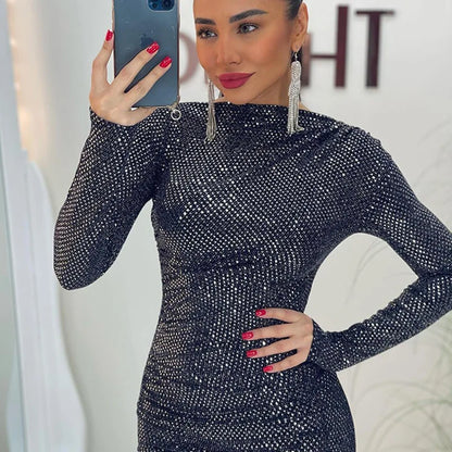 Modern Elegance Women’s Slim Fit Sequin Long Dress
