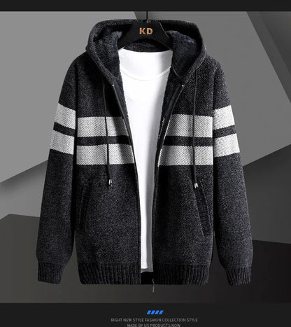 Men's Knitted Cardigan Hooded Jacket