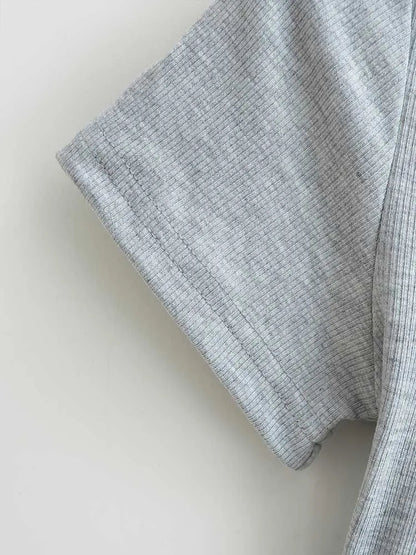 Summer square neck high elasticity crop top women's short sleeved sexy top slim fit pullover base shirt