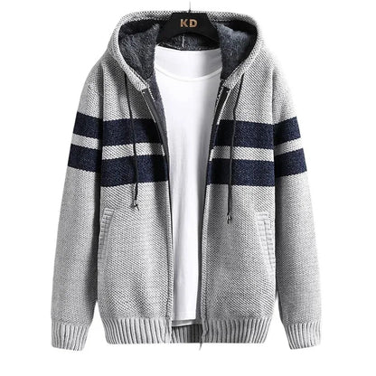 Men's Knitted Cardigan Hooded Jacket
