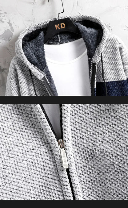 Men's Knitted Cardigan Hooded Jacket