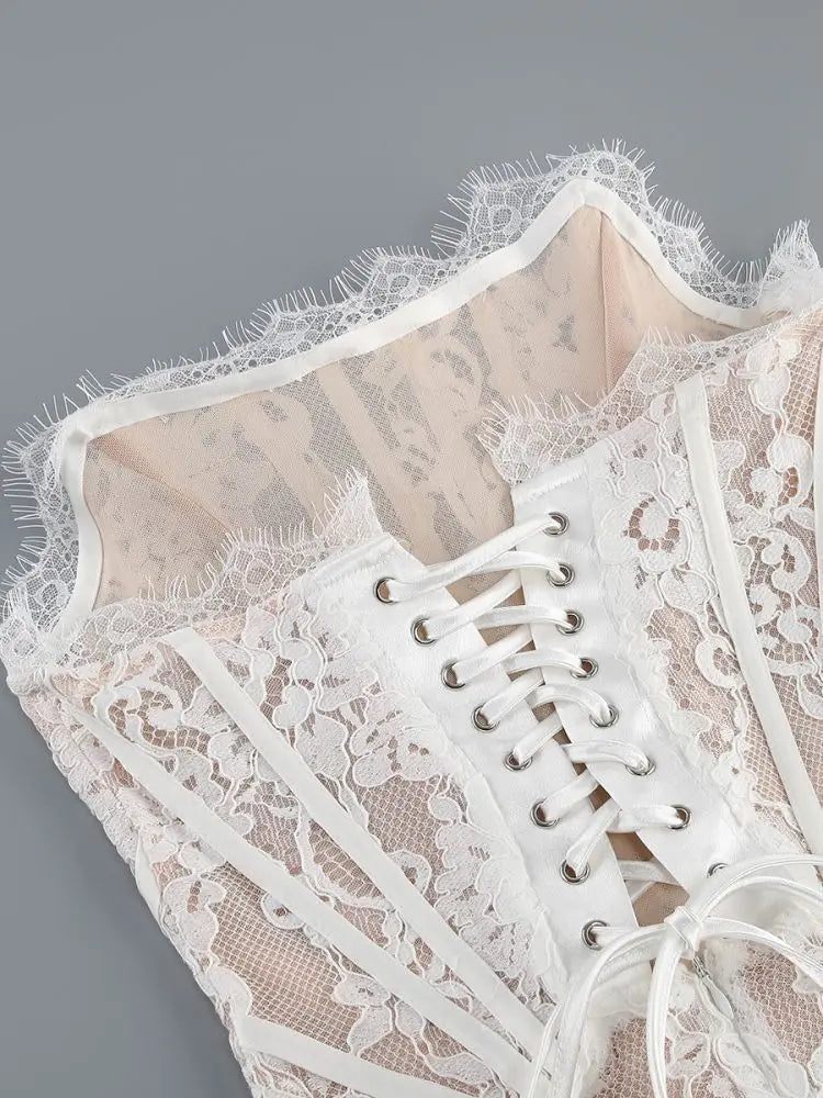 Designer‑Style Strapless Lace Club Dress