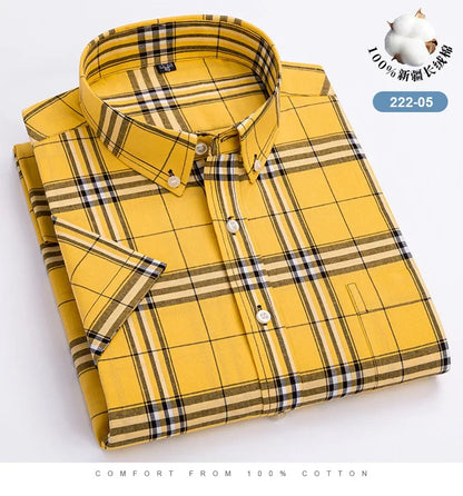 Relaxed Fit Summer Plaid Shirt for Men