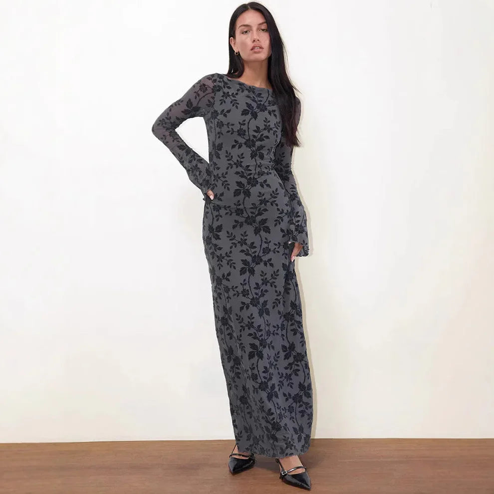 Elegant Velvet Wrap Bodycon Evening Gown