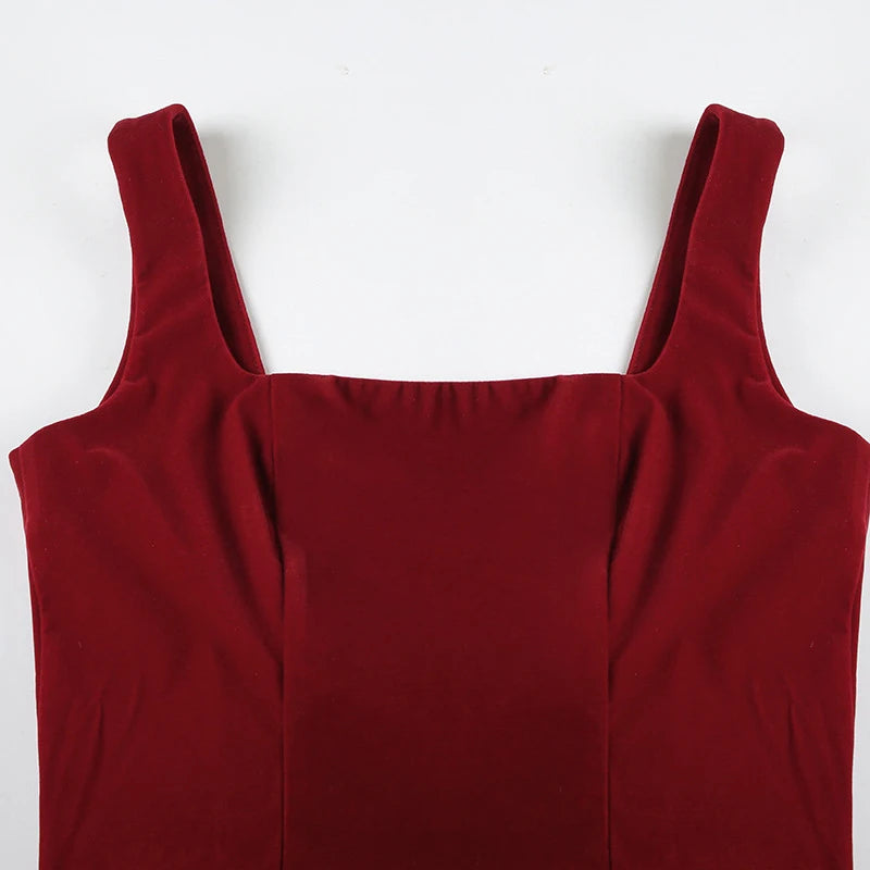 Red Sleeveless Backless Bow Dress